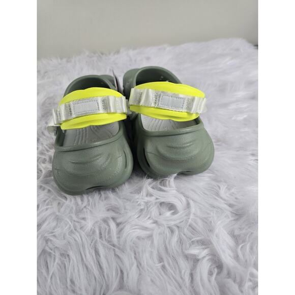 CROCS Men\'s Olive Sandals with White and Lime Accents main image 5